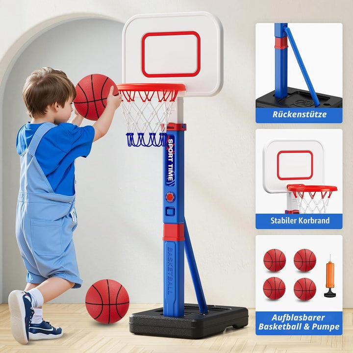 Basketballkorb für Kinder 3-5, Höhenverstellbar Basketball Stander, Mini Basketballkorb Indoor Outdo
