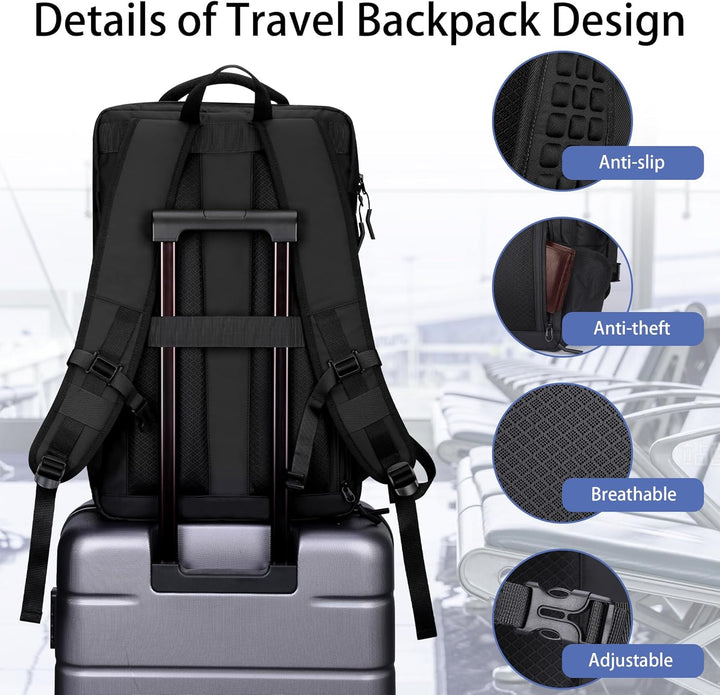HOMIEE Reiserucksack 40L Grosser Rucksack Herren Wasserdicht 15.6-17.3 Zoll Laptoprucksack Handgepäc