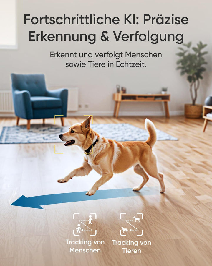 eufy Innenkamera E30, neueste Generation, 4K 8MP UHD Sicherheitskamera, 360° Abdeckung, 6× optischer