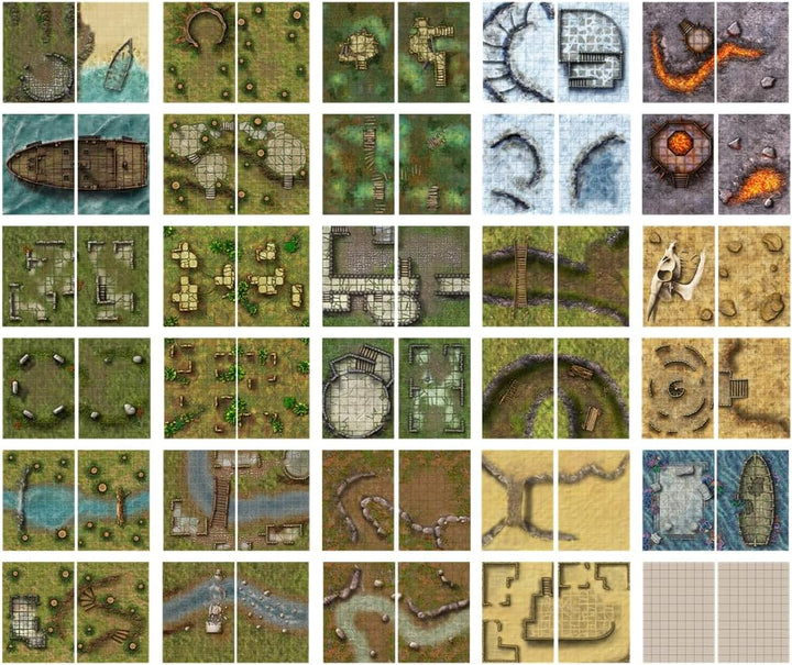 Big Book of Battle Mats Wrecks & Ruins - RPG Kartenbuch für Fantasy Rollenspiele - Loke Battlemats