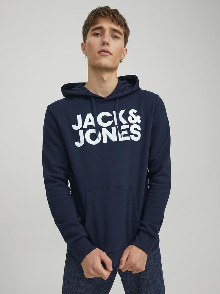 JACK & JONES Herren Jjecorp Logo Sweat Hood Noos Kapuzenpullover XS Navy Blazer, XS Navy Blazer