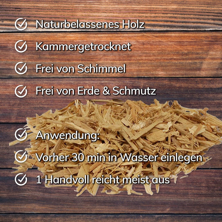 Landree® Starter Set Räucherschnitzel Kirsche, Apfel, Akazie, Buche, 4X 2 Liter für Smoker und Grill