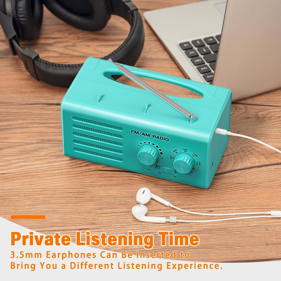 Transistorradio – AM FM Tragbares Radio mit Bestem Empfang, Eingebautem Lautsprecher, Kopfhöreransch
