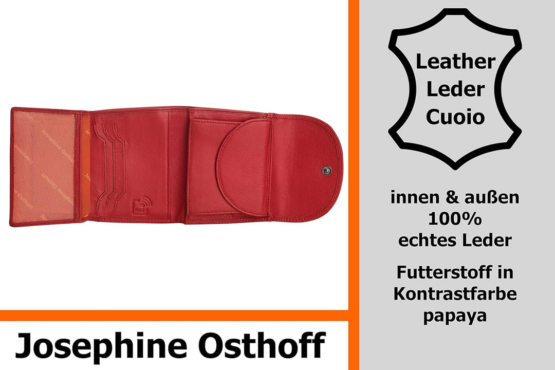 Josephine Osthoff Geldbörse Damen Leder Gross Portemonnaie KleinGeldbörse Herren Kreditkartenetui Mü