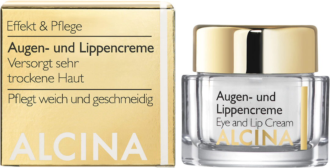 ALCINA Augen- und Lippencreme - 2 x 15 ml - Effekt &amp; Pflege - Intensive Lippenpflege und Augenpflege
