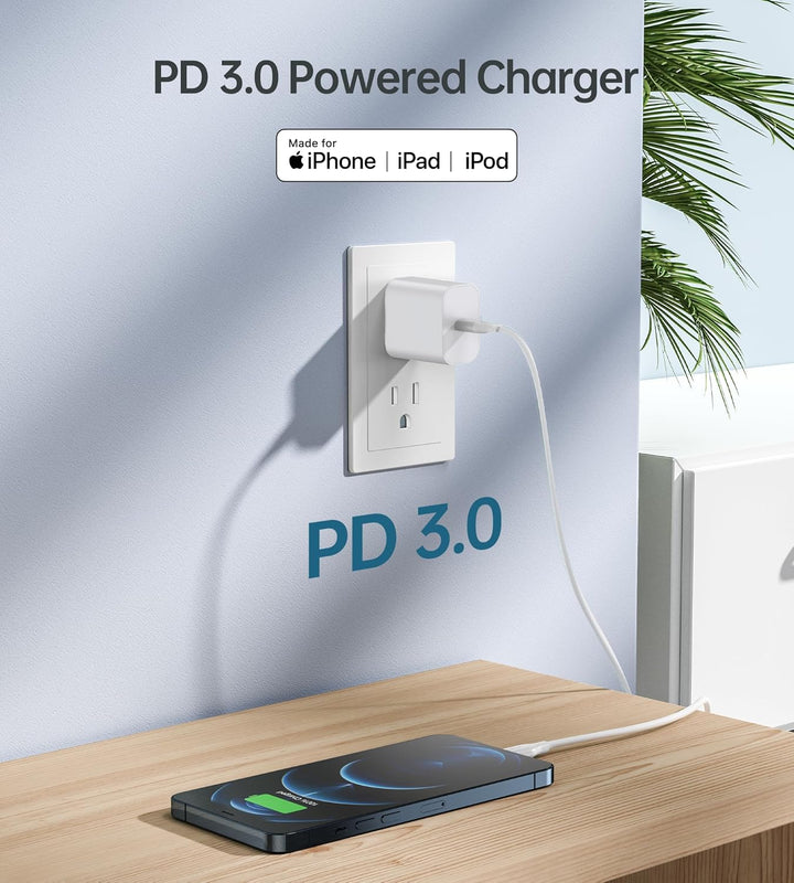 20W USB C Adapter, USB-C Ladegerät kompatibel mit i-Phone 17/16/15/14/13 Plus Pro Max Mini, i-Pad, A