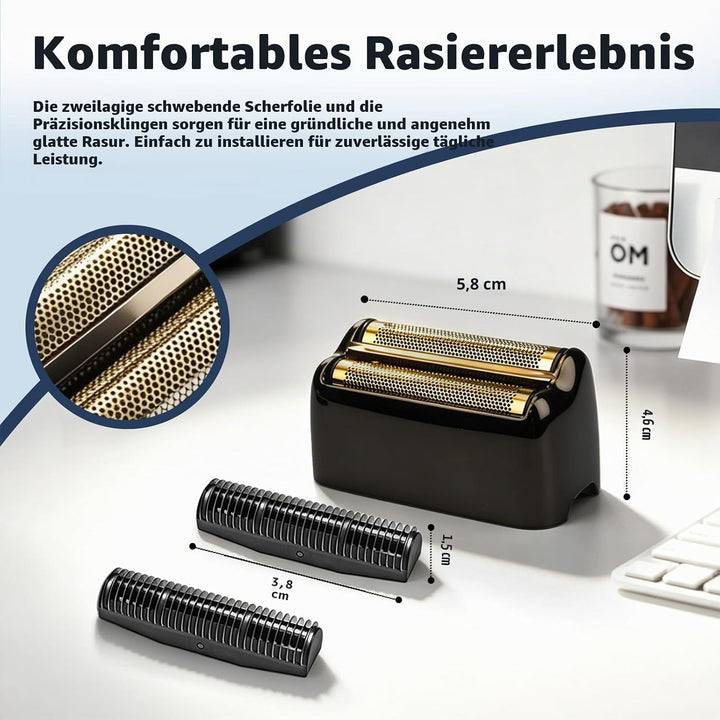 Ersatz-Rasierklinge kompatibel mit BaByl**sPRO Double FXFS2 - Metallfolie (Schwarz, 3er Pack), Schwa