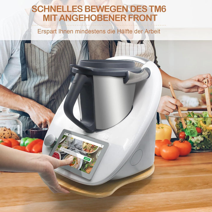 Gleitbrett für Thermomix TM6 TM5, Bambus Schnelles Bewegen Gleitbrett für Thermomix Vorwerk Küchenma