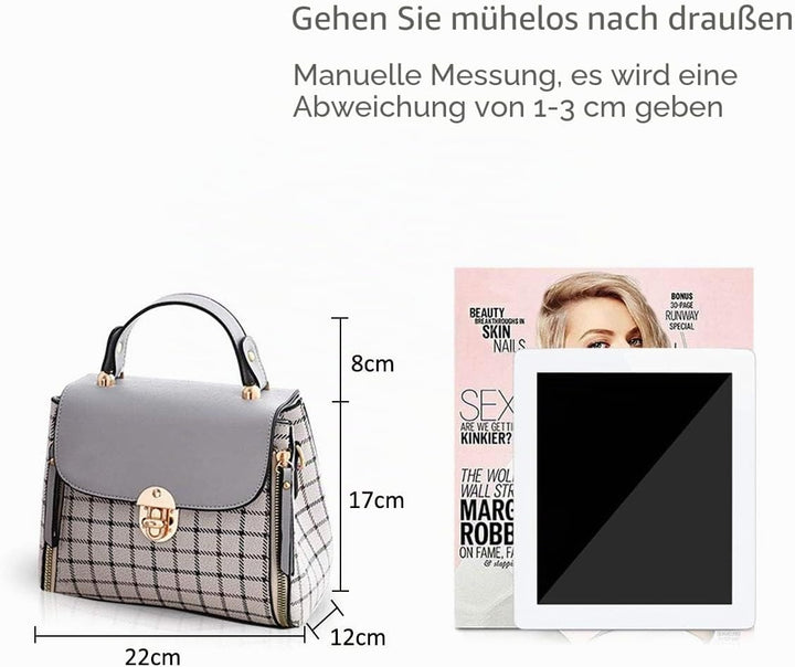 NICOLE&amp;DORIS Handtaschen für Damen Niedliche Umhängetasche Mädchen Reissverschluss Handtasche PU Led