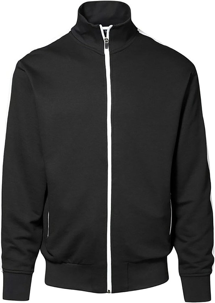 ID Herren Sweatjacke CARDIGAN m. Kontraststreifen (3XL, grau-meliert) Grau-Meliert