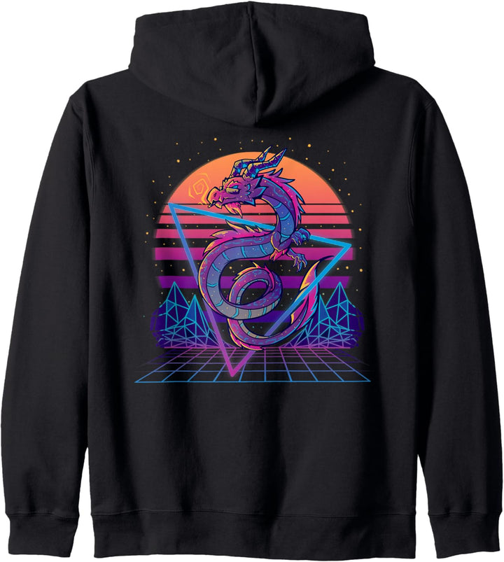Retrowave Dragon Aesthetic - Awesome Drache Kapuzenjacke
