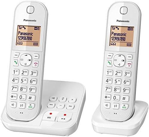 Panasonic KX-TGC422 Candy-Bar weiss Duo mit Anrufbeantworter Serie TGC4, weiß Duo mit Anrufbean