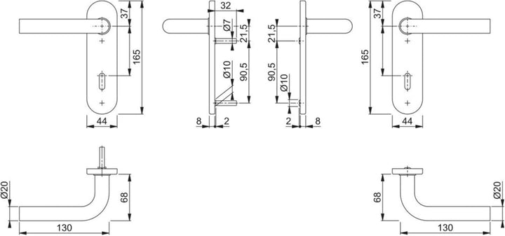 Hoppe Garnitur SchildE150Z/353KGRT-SST F69 8 OB-72 35-45
