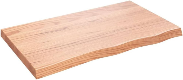 vidaXL Tischplatte Hellbraun 100x60x6 cm Massivholz Eiche Behandelt Hellbraun 100 x 60 x 6 cm, Hellb