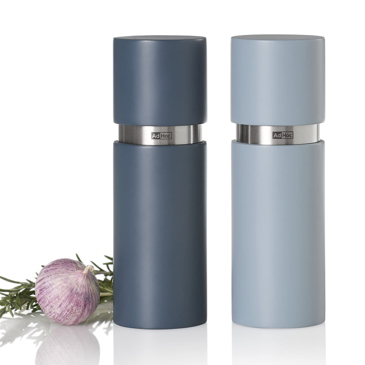 AdHoc MP430 Set Pfeffer- und Salzmühle Textura, CeraCut® Keramik Mahlwerk, Buchenholz lackiert, dark