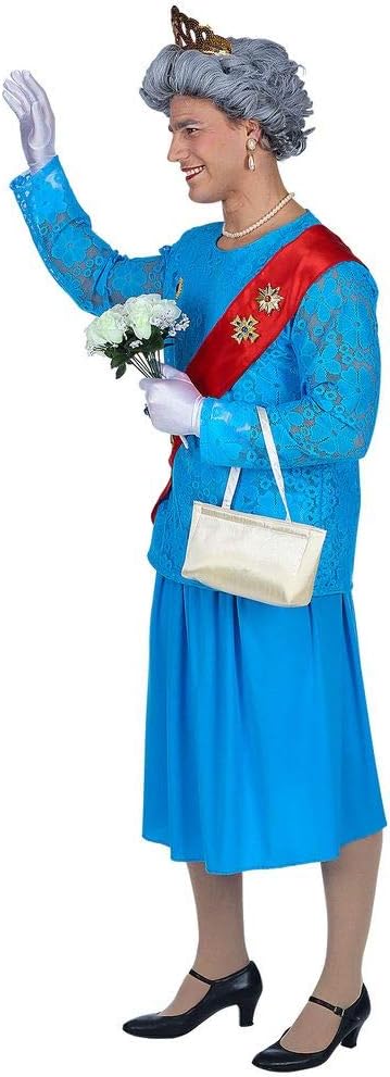 shoperama Lustiges GB Queen Kostüm für Herren englische Königin Elizabeth Lizzy Drag Queen JGA Jungg