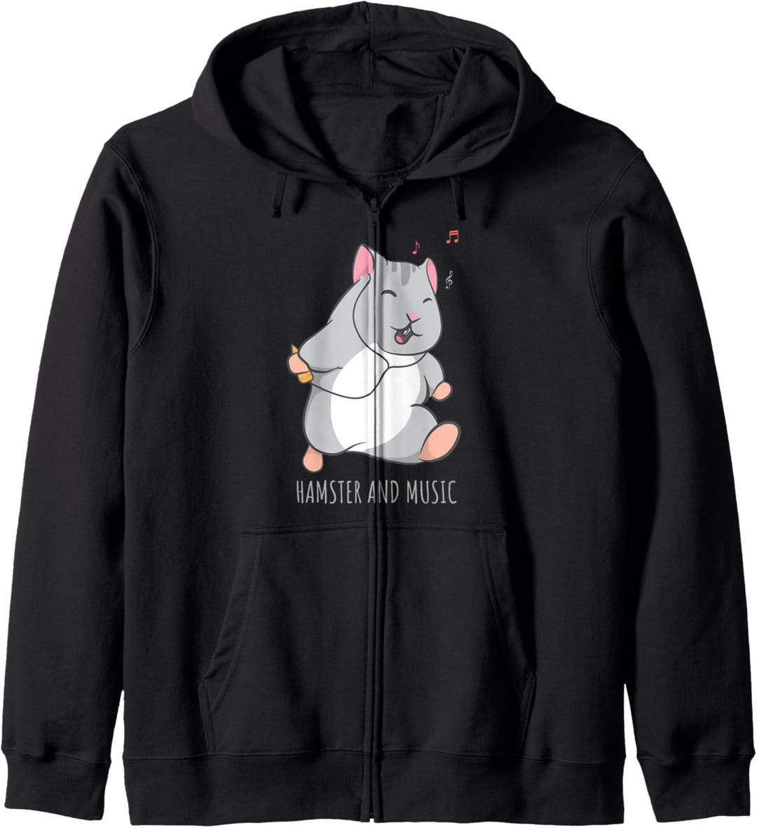 Lustiger Hamster Niedlicher Nager Musiker Kapuzenjacke