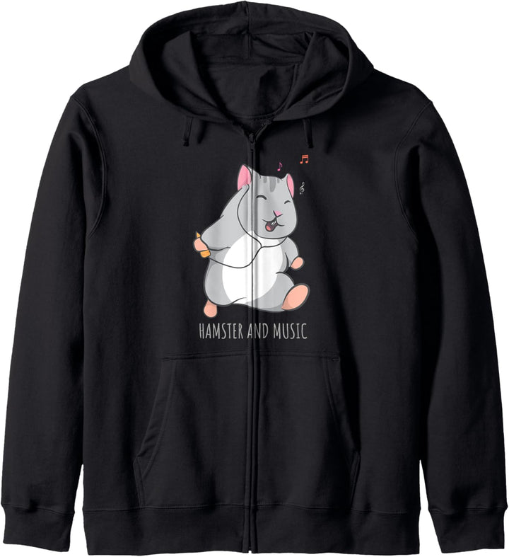 Lustiger Hamster Niedlicher Nager Musiker Kapuzenjacke