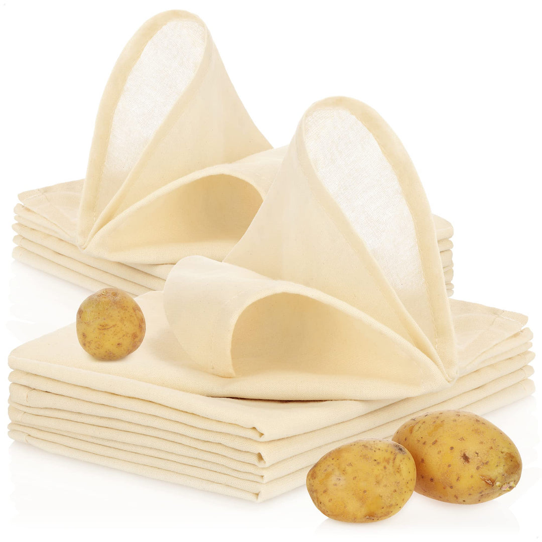 com-four® 10x Kartoffel-Press-Säckchen aus 100% Baumwolle - wiederverwendbarer Klosssack zur Herstel