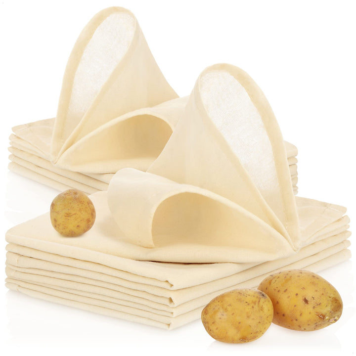 com-four® 10x Kartoffel-Press-Säckchen aus 100% Baumwolle - wiederverwendbarer Klosssack zur Herstel