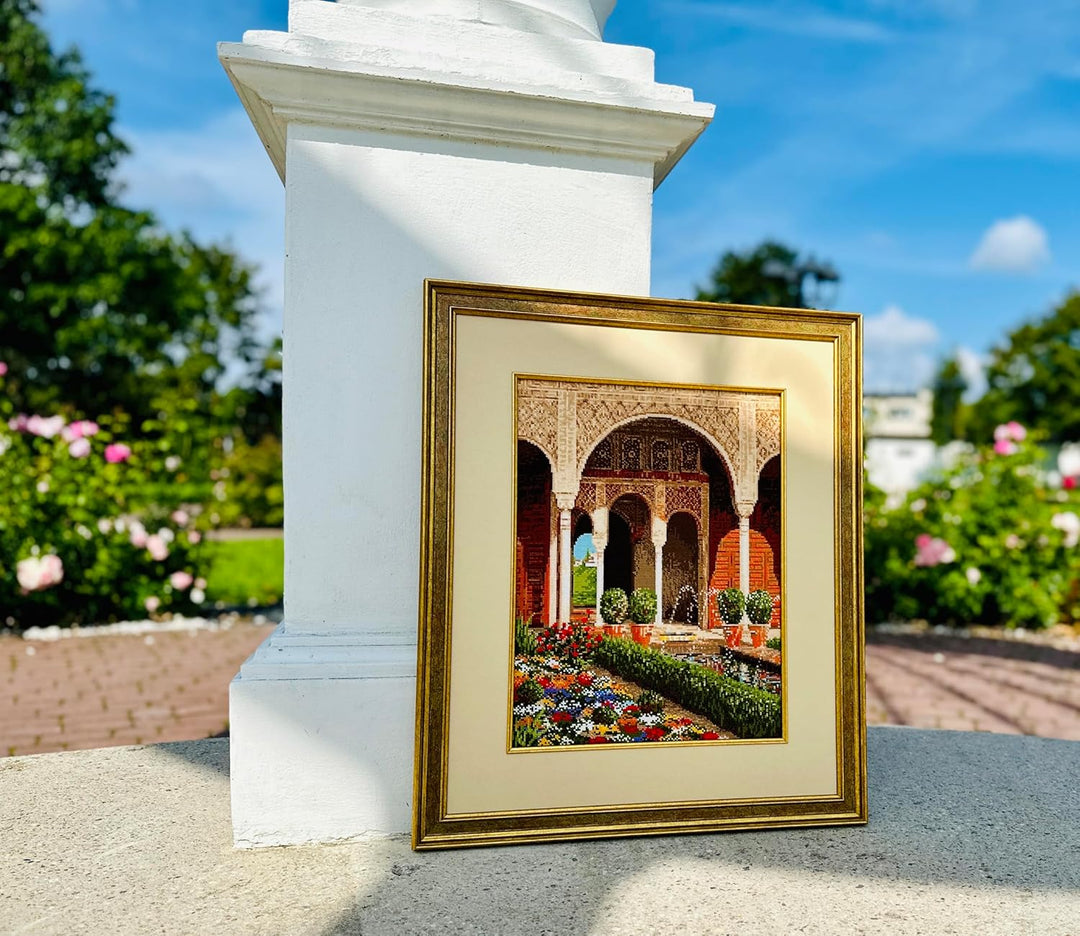 Riolis Schlossgarten Kreuzstich-Set, Baumwolle, Mehrfarbig, 30 x 40 x 0.1 cm