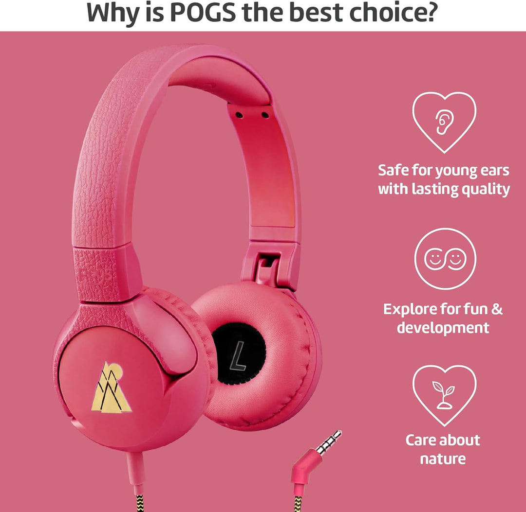 POGS-Kinderkopfhörer mit Kabel | The Elephant 2 | Faltbarer robuster Kinderkopfhörer ab 3 Jahren | L