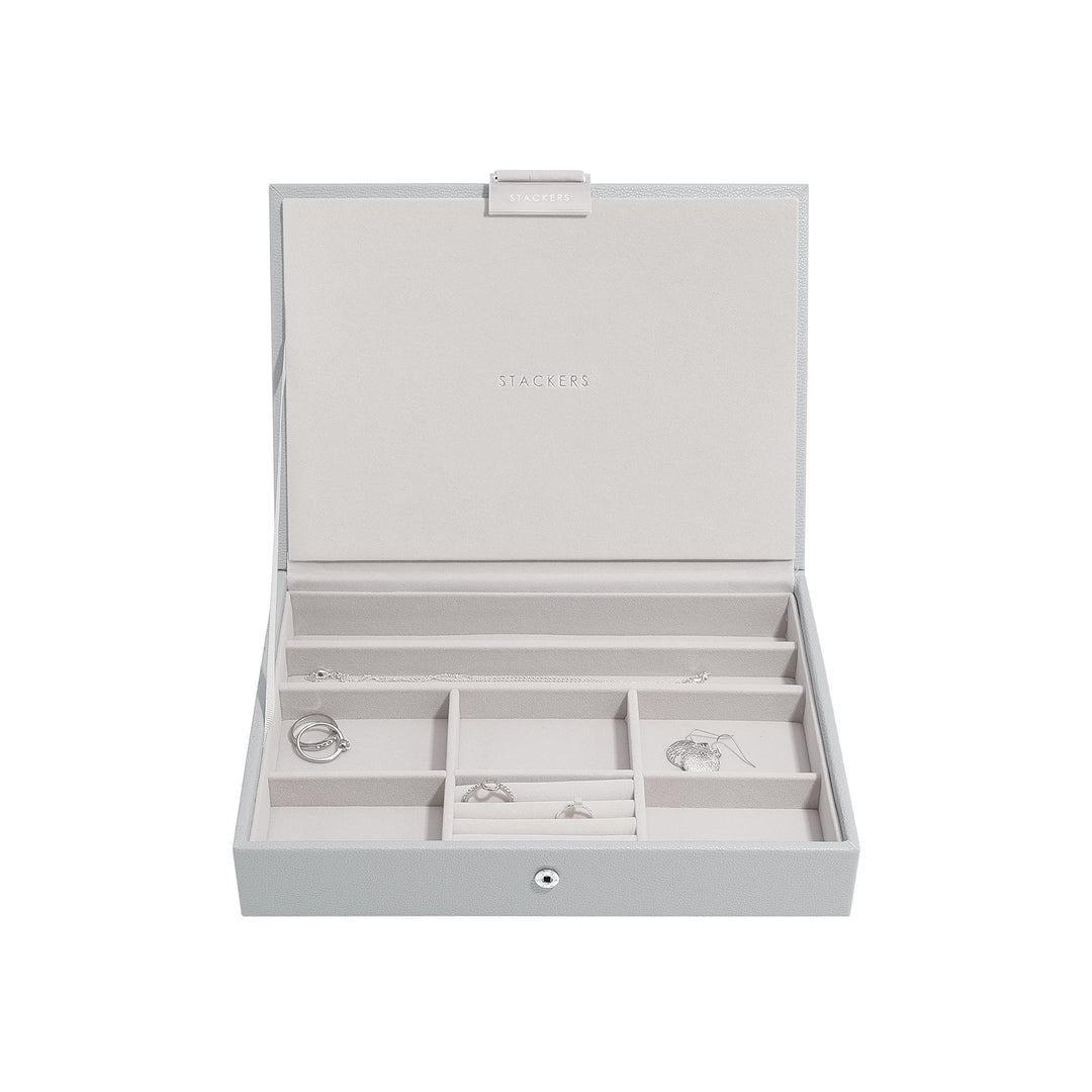 Stackers Pebble Grey Classic Medium Jewellery Box Lid, Pebble Grey