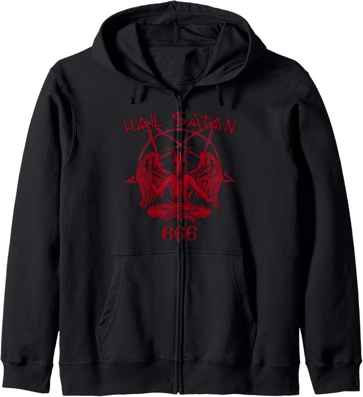 Satan loves me Hail Satan Teufel 666 Spruch Kapuzenjacke
