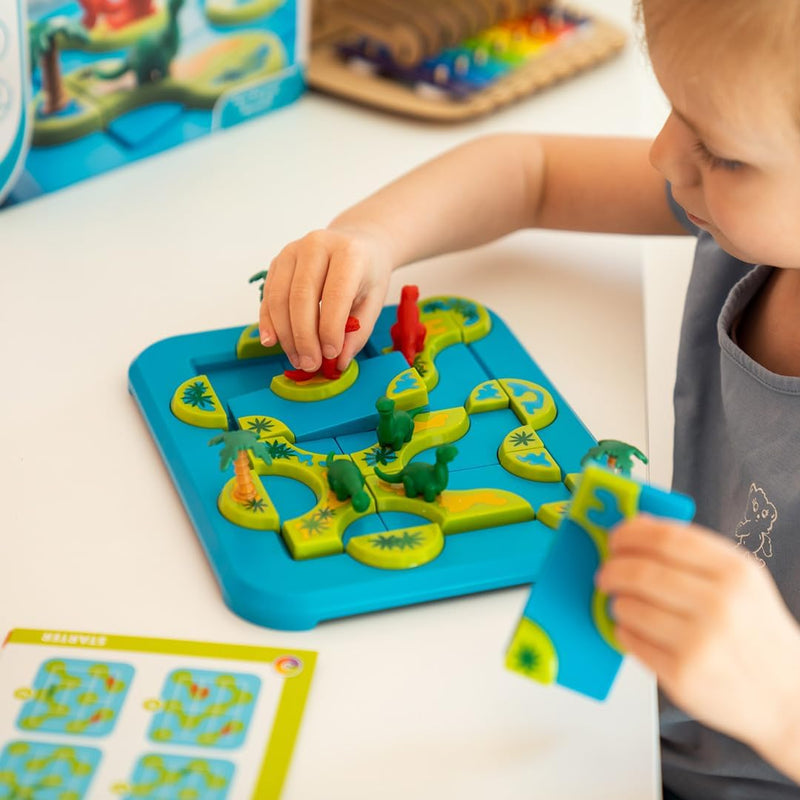 smart games - Dinosaurs Mystic Islands, Puzzle Game with 80 Challenges, 6+ Years, 24 x 24 x 6 cm (Lx