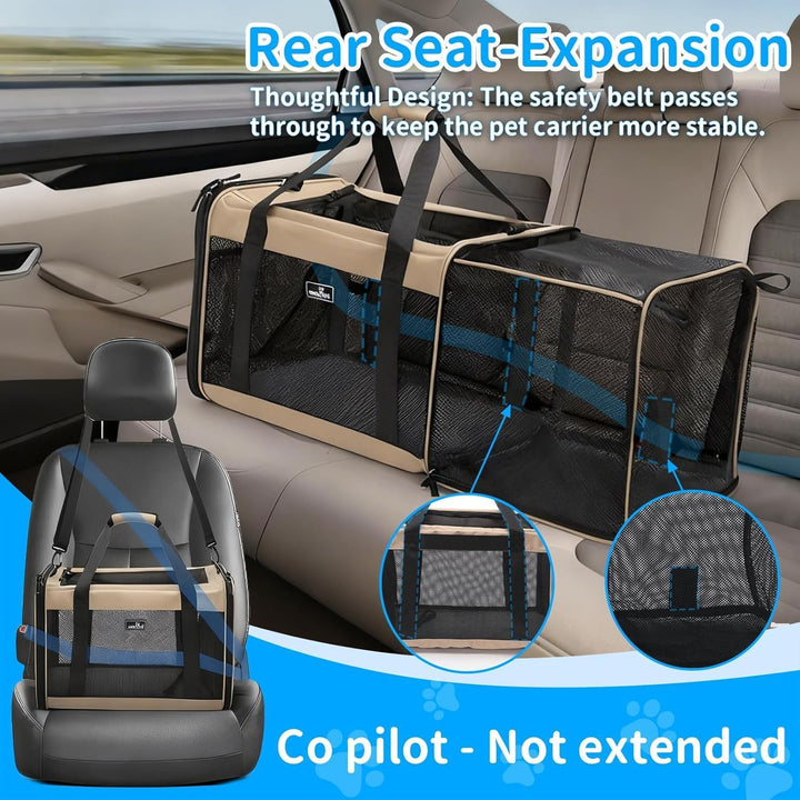 Wakytu transportbox Katze Fluggesellschaftsgenehmigte Erweiterbare Haustiertransporttasche für klein