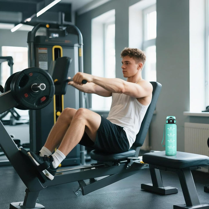 Motswedi Trinkflasche 1l, Mit Zeitstempel, Trinkflasche Kohlensäure Geeignet, Auslaufsicher, Wasserf