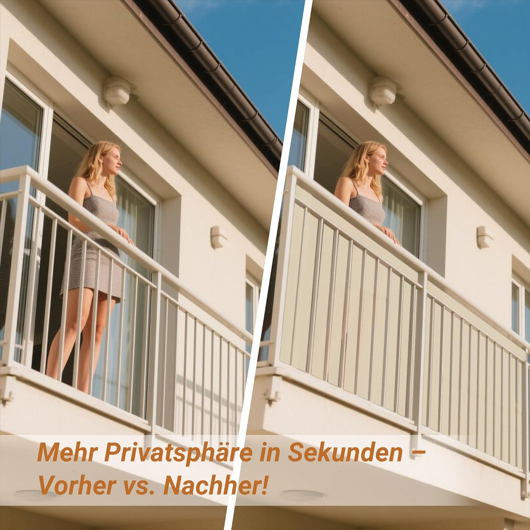 interGo Balkon Sichtschutz Balkonverkleidung Balkonumspannungen UV-Schutz, 90x500cm HDPE Balkonsicht