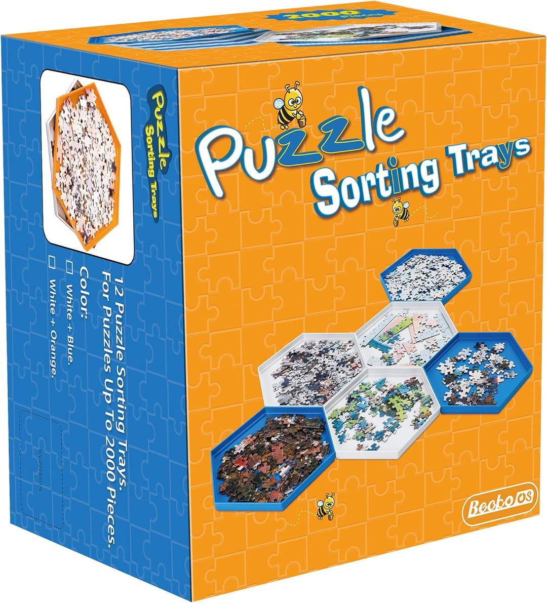 Becko stapelbare Puzzle Sortiertabletts/Sortierschalen/Puzzle sortierer mit Deckel, Puzzle Zubehör f