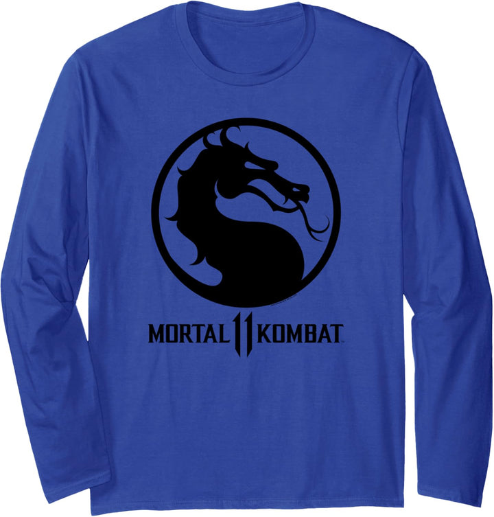 Mortal Kombat 11 Dragon Black Logo Langarmshirt