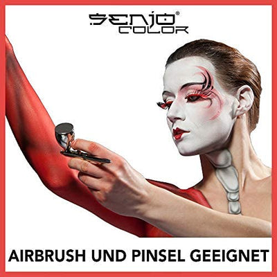 Senjo Color ® Airbrush Farben Set (Für Gesicht & Körper) Bodypainting Farben (5 x15ml) Farben: Schwa