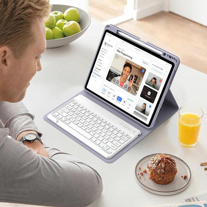 Tastatur Hülle für iPad Air 13 Zoll 2025 M3/2024 M2, QWERTZ Deutsches Magnetisch Abnehmbare Keyboard