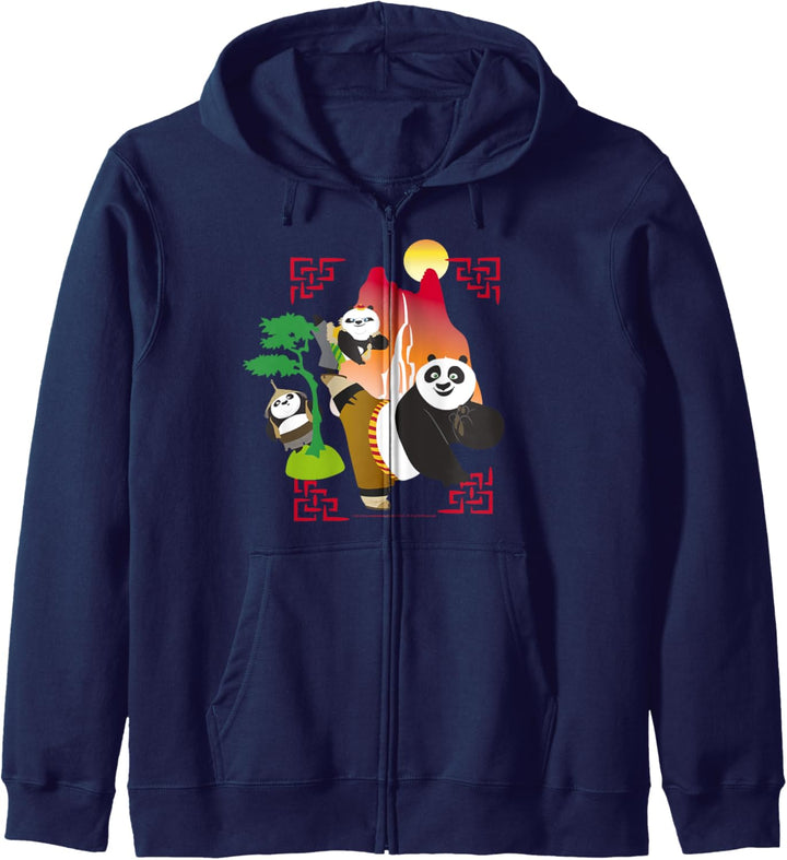 Kung Fu Panda Po And Bao Training Sunset Kapuzenjacke