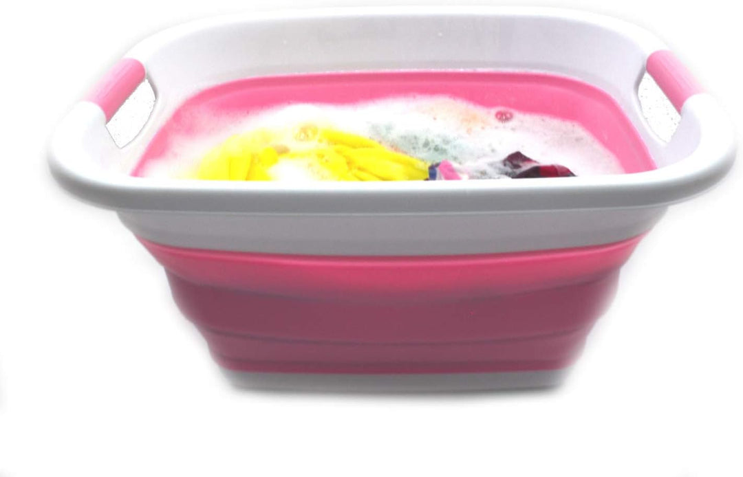 SAMMART 25L Zusammenklappbarer Wäschekorb / -wanne - faltbarer Aufbewahrungsbehälter/Organizer - tra