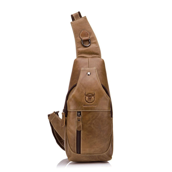 FANDARE Sling Bag Leder Brusttasche Schultertasche Wasserresistent Tragetasche Herren Umhängetasche