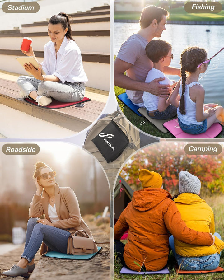 Sportneer Sitzkissen Outdoor, 40 * 40cm Sitzunterlage Outdoor Wasserdicht Oxford-Stoff Thermo Sitzki