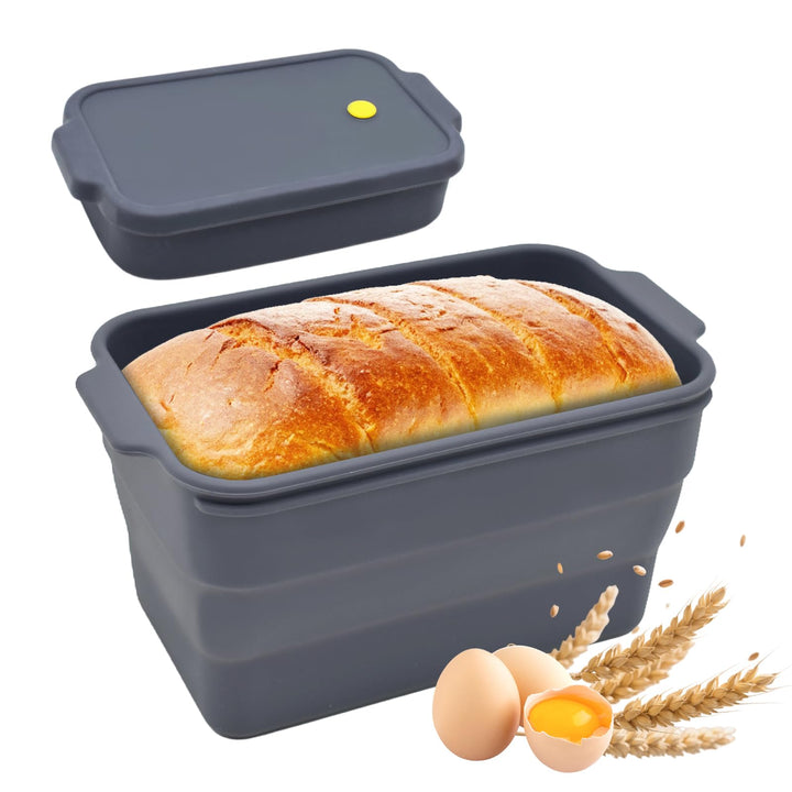 Brotbackform Silikon mit Deckel, BPA-Freie, Antihaftbeschichtete, Flexible Backform, Hitzebeständige