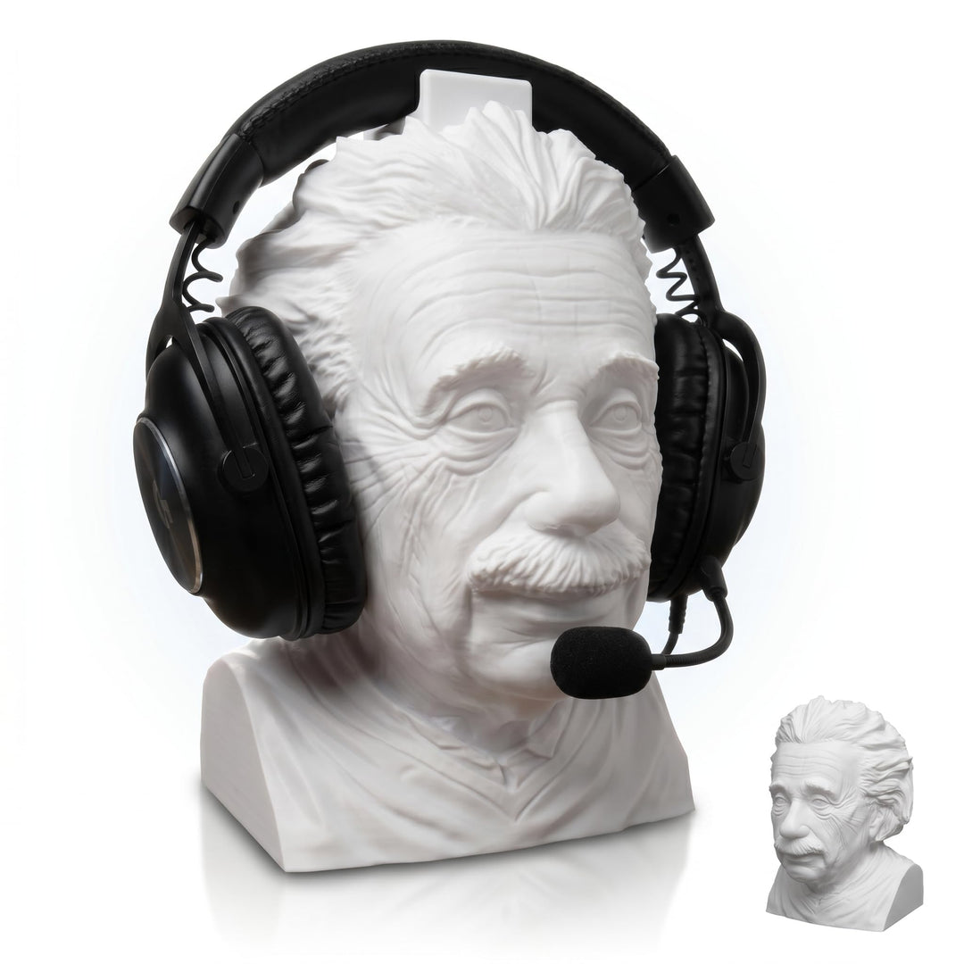 Einstein Kopfhörerhalter – Headset Ständer für Kopfhörer & Headsets – Büste Schreibtisch Deko & witz