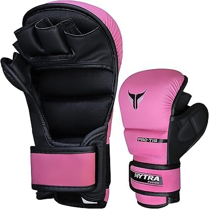 Mytra Fusion 7-oz Damen MMA Handschuhe Offene belüftete Handfläche MMA Sparring Handschuhe