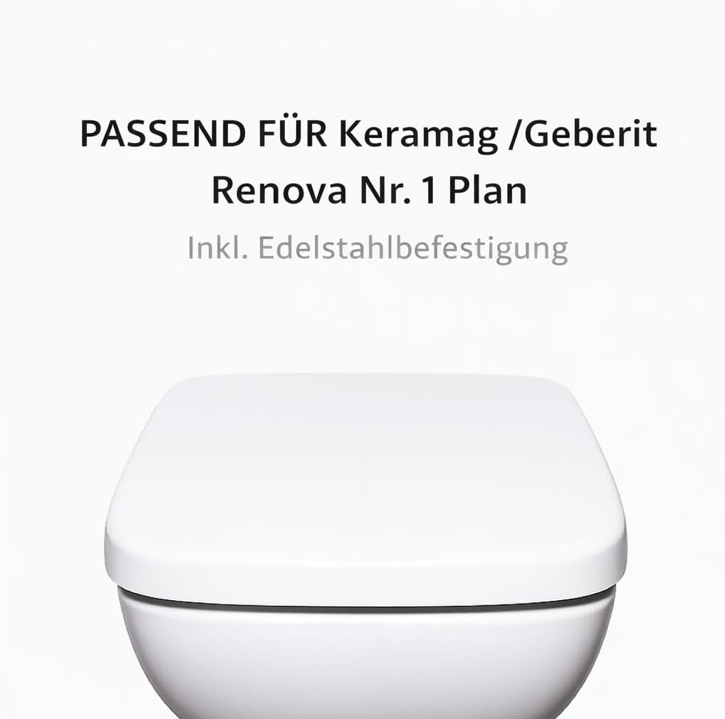 Bullseat® 6.1 WC Sitz eckig passend zu Keramag Renova Nr. 1 Plan mit Absenkautomatik/Softclose abneh