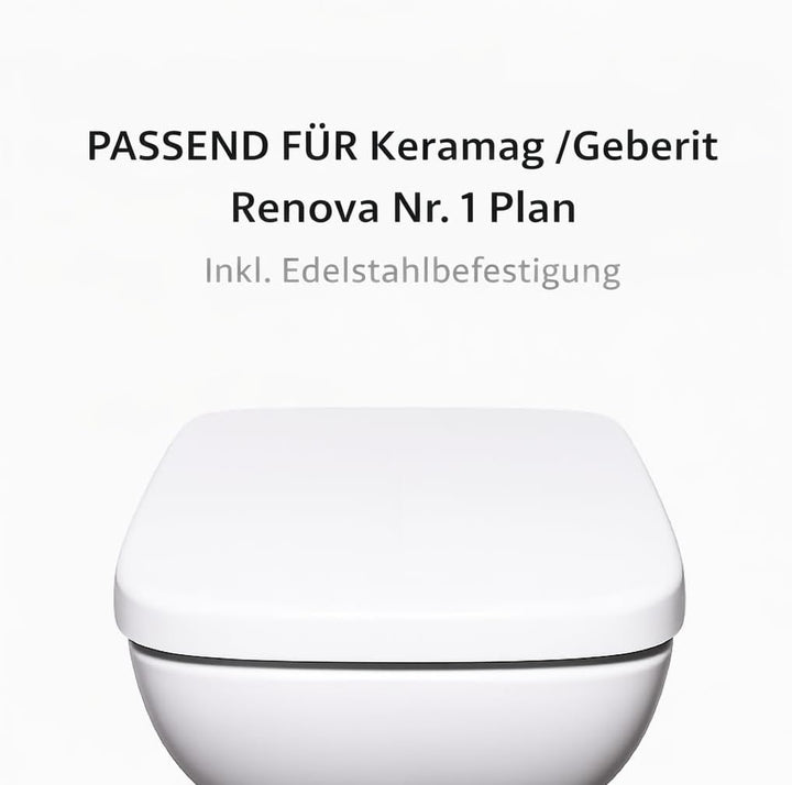 Bullseat® 6.1 WC Sitz eckig passend zu Keramag Renova Nr. 1 Plan mit Absenkautomatik/Softclose abneh
