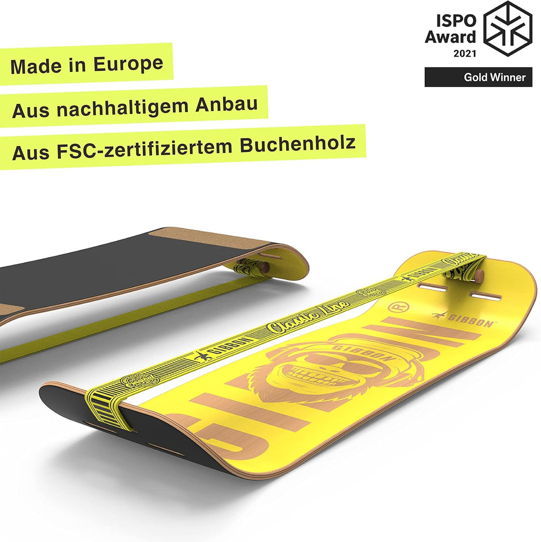 GIBOARD-SET BONZO CLASSIC - Innovatives Balance Board | Freestyle-Workout | hochwertiges Buchenholz