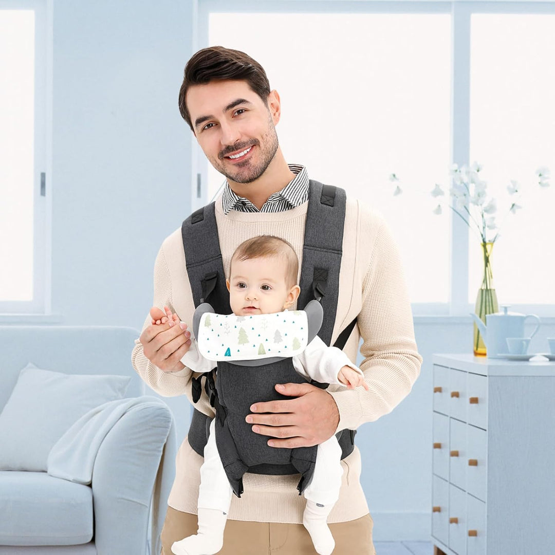 IULONEE Babytrage für Neugeborene Ergonomische Baby Carrier mit abnehmbarem Lätzchen Vorne nach hint