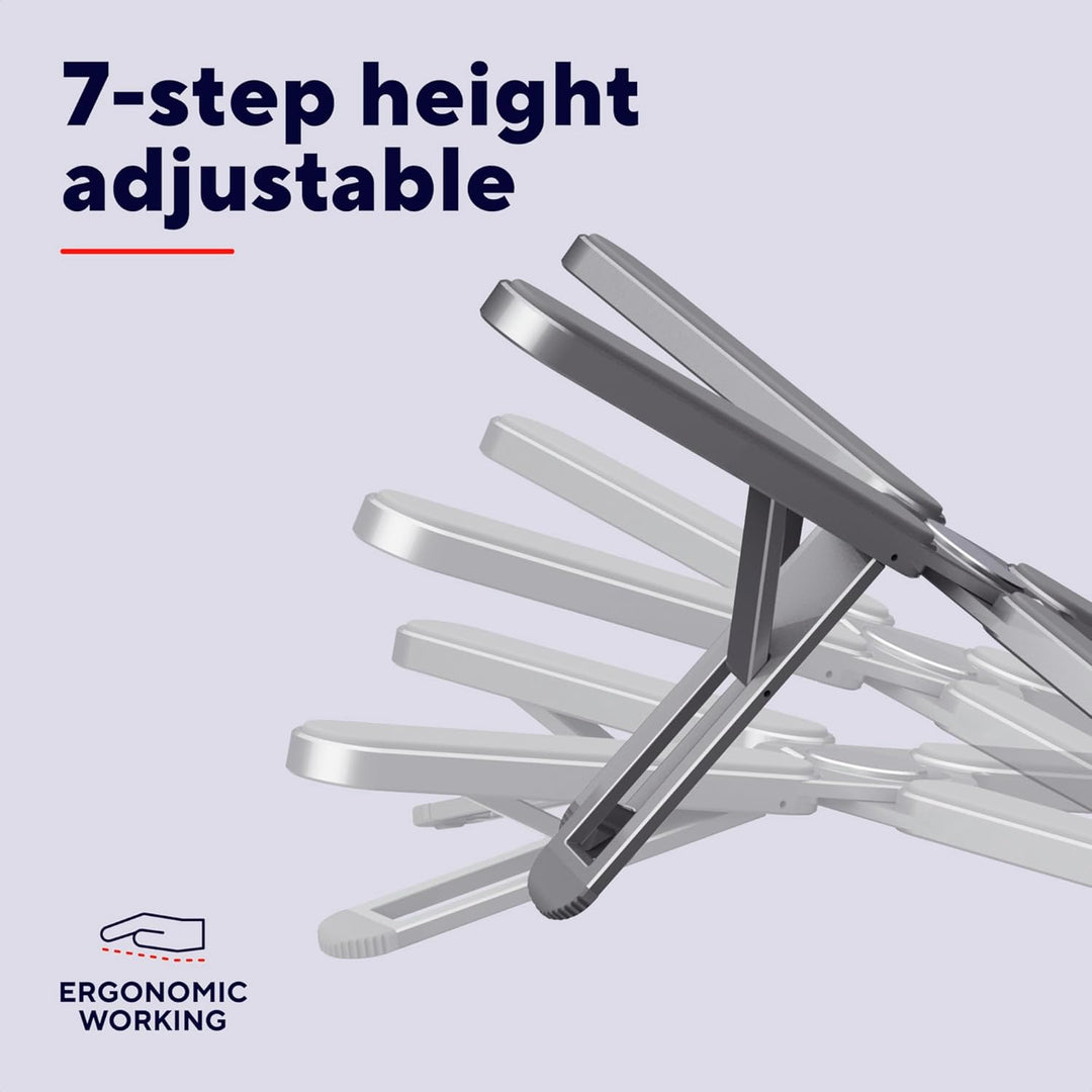 Trust Macy Faltbarer Laptop Ständer 17.3 Zoll, Aluminium Klappbarer Laptop Halter, In 7 Stufen Höhen
