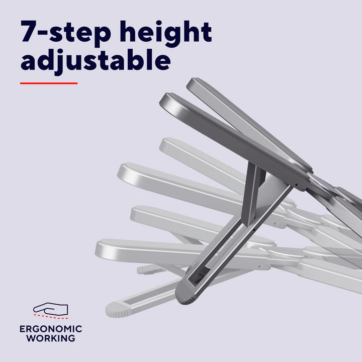 Trust Macy Faltbarer Laptop Ständer 17.3 Zoll, Aluminium Klappbarer Laptop Halter, In 7 Stufen Höhen