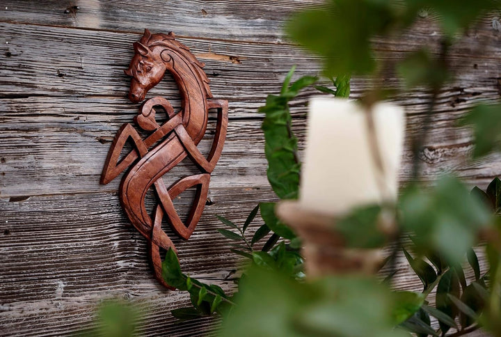 Windalf Cintage Celtic Wandbild ARATON 42 cm Vikings Krieger Pferde Wandrelief Wandobjekt Handarbeit